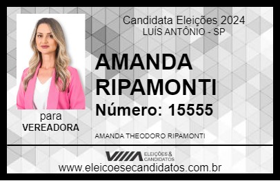 Candidato AMANDA RIPAMONTI 2024 - LUÍS ANTÔNIO - Eleições