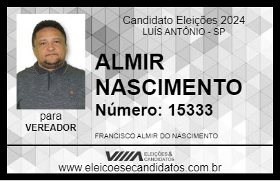 Candidato ALMIR DO NASCIMENTO 2024 - LUÍS ANTÔNIO - Eleições