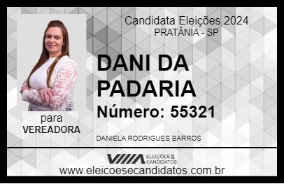 Candidato DANI DA PADARIA 2024 - PRATÂNIA - Eleições