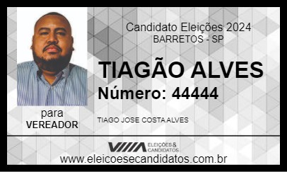 Candidato TIAGÃO ALVES 2024 - BARRETOS - Eleições