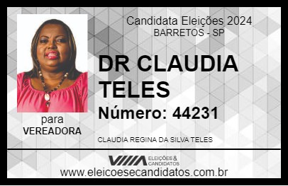 Candidato DR CLAUDIA TELES 2024 - BARRETOS - Eleições