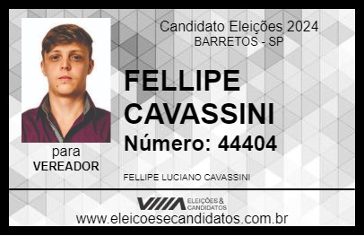 Candidato FELLIPE CAVASSINI 2024 - BARRETOS - Eleições