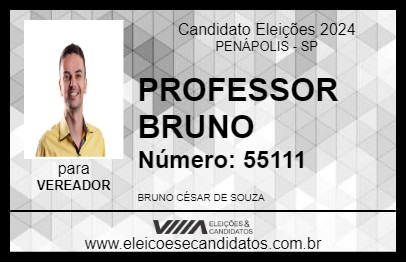 Candidato PROFESSOR BRUNO 2024 - PENÁPOLIS - Eleições