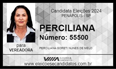 Candidato PERCILIANA 2024 - PENÁPOLIS - Eleições