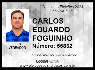 Candidato CARLOS EDUARDO FOGUINHO 2024 - PENÁPOLIS - Eleições