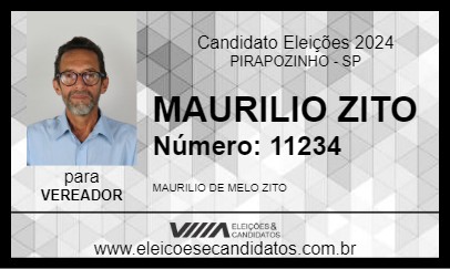 Candidato MAURILIO ZITO 2024 - PIRAPOZINHO - Eleições