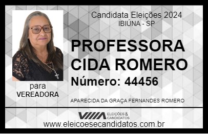 Candidato PROFESSORA CIDA ROMERO 2024 - IBIÚNA - Eleições