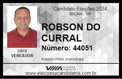 Candidato ROBSON DO CURRAL 2024 - IBIÚNA - Eleições