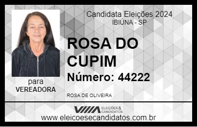 Candidato ROSA DO CUPIM 2024 - IBIÚNA - Eleições