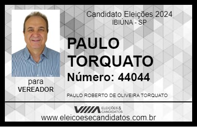 Candidato PAULO TORQUATO 2024 - IBIÚNA - Eleições