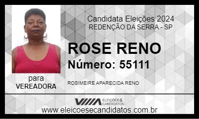 Candidato ROSE RENO 2024 - REDENÇÃO DA SERRA - Eleições