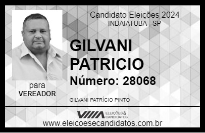 Candidato GILVANI PATRICIO 2024 - INDAIATUBA - Eleições