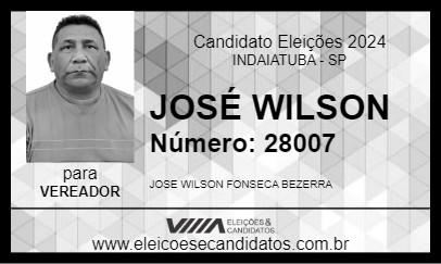 Candidato JOSÉ WILSON 2024 - INDAIATUBA - Eleições