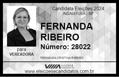 Candidato FERNANDA RIBEIRO 2024 - INDAIATUBA - Eleições