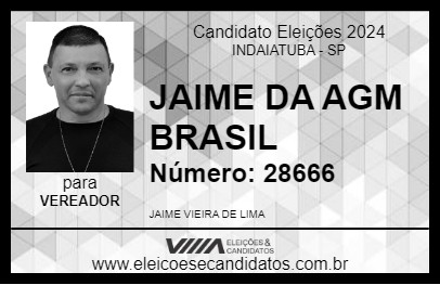 Candidato JAIME DA AGM BRASIL 2024 - INDAIATUBA - Eleições