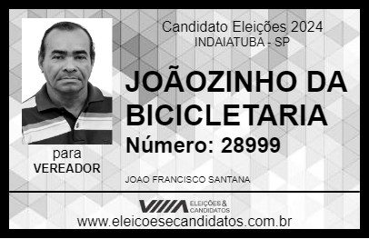 Candidato JOÃOZINHO DA BICICLETARIA 2024 - INDAIATUBA - Eleições