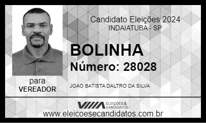 Candidato BOLINHA 2024 - INDAIATUBA - Eleições