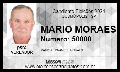 Candidato MARIO MORAES 2024 - COSMÓPOLIS - Eleições