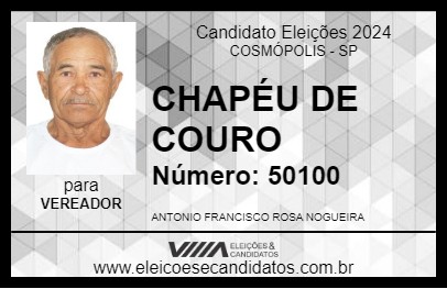 Candidato CHAPÉU DE COURO 2024 - COSMÓPOLIS - Eleições