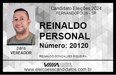 Candidato REINALDO PERSONAL 2024 - FERNANDÓPOLIS - Eleições