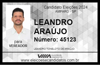 Candidato LEANDRO ARAÚJO 2024 - AMPARO - Eleições