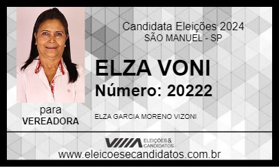 Candidato ELZA VIZONI 2024 - SÃO MANUEL - Eleições