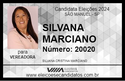 Candidato SILVANA MARCIANO 2024 - SÃO MANUEL - Eleições