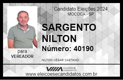 Candidato SARGENTO NILTON 2024 - MOCOCA - Eleições