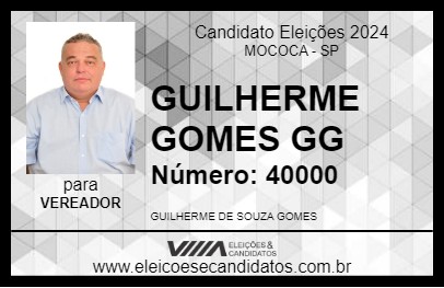 Candidato GUILHERME GOMES GG 2024 - MOCOCA - Eleições