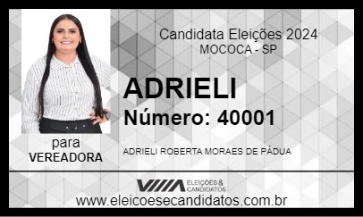 Candidato ADRIELI 2024 - MOCOCA - Eleições