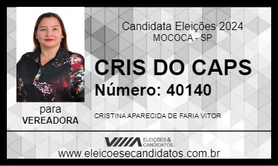 Candidato CRIS FARIA 2024 - MOCOCA - Eleições