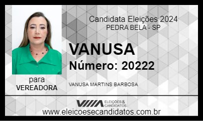 Candidato VANUSA 2024 - PEDRA BELA - Eleições