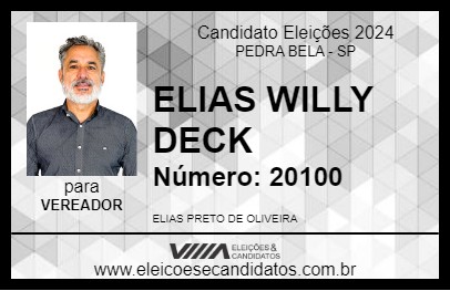 Candidato ELIAS WILLY DECK 2024 - PEDRA BELA - Eleições