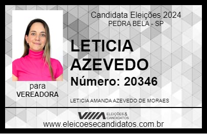 Candidato LETICIA AZEVEDO 2024 - PEDRA BELA - Eleições