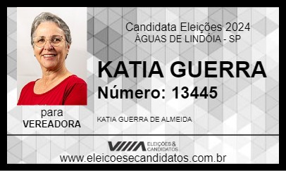 Candidato KATIA GUERRA 2024 - ÁGUAS DE LINDÓIA - Eleições