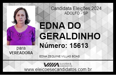 Candidato EDNA DO GERALDINHO 2024 - ADOLFO - Eleições