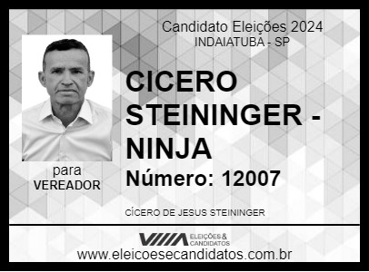 Candidato CICERO STEININGER - NINJA 2024 - INDAIATUBA - Eleições