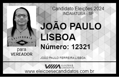 Candidato JOÃO PAULO LISBOA 2024 - INDAIATUBA - Eleições