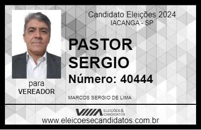 Candidato PASTOR SERGIO 2024 - IACANGA - Eleições