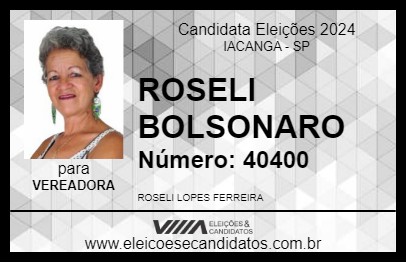 Candidato ROSELI BOLSONARO 2024 - IACANGA - Eleições