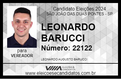 Candidato LEONARDO BARUCCI 2024 - SÃO JOÃO DAS DUAS PONTES - Eleições