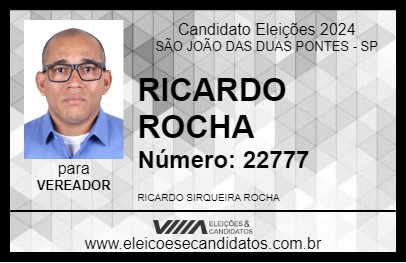 Candidato RICARDO ROCHA 2024 - SÃO JOÃO DAS DUAS PONTES - Eleições