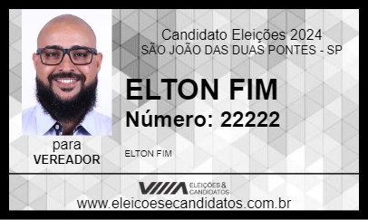 Candidato ELTON FIM 2024 - SÃO JOÃO DAS DUAS PONTES - Eleições