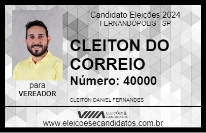 Candidato CLEITON DO CORREIO 2024 - FERNANDÓPOLIS - Eleições