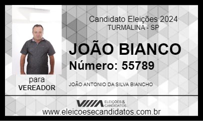 Candidato JOÃO BIANCO 2024 - TURMALINA - Eleições