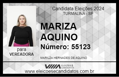 Candidato MARIZA AQUINO 2024 - TURMALINA - Eleições