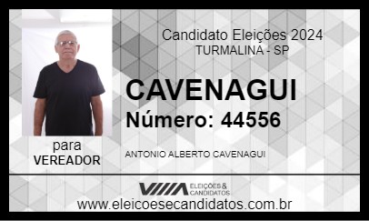 Candidato CAVENAGUI 2024 - TURMALINA - Eleições