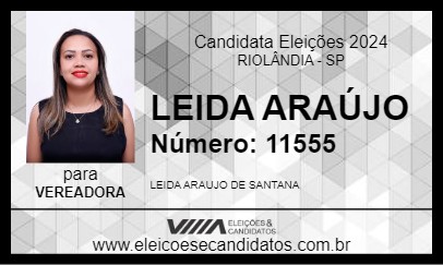 Candidato LEIDA ARAÚJO 2024 - RIOLÂNDIA - Eleições