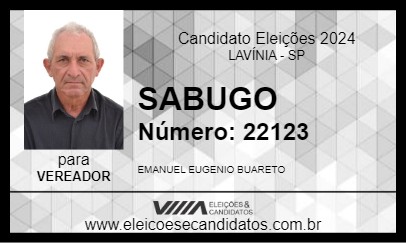 Candidato SABUGO 2024 - LAVÍNIA - Eleições