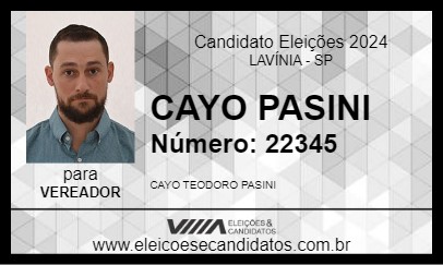 Candidato CAYO PASINI 2024 - LAVÍNIA - Eleições